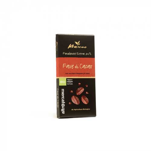 mascao cioccolato fondente con fave di cacao
